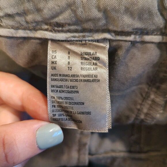 American Eagle Pants Women's 8 Green High Rise Wide Leg Crop Beach Boho Y2K - Picture 9 of 11